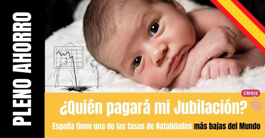 Imagen de un bebé con expresión preocupada representando la baja tasa de natalidad en España